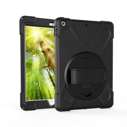 For iPad Pro10.5 / Air 10.5 2019 360 Degree Rotation PC + Silicone Protective Case with Holder & Hand-strap(Black)-garmade.com