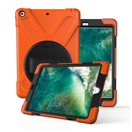 For iPad Pro10.5 / Air 10.5 2019 360 Degree Rotation PC + Silicone Protective Case with Holder & Hand-strap(Orange)-garmade.com