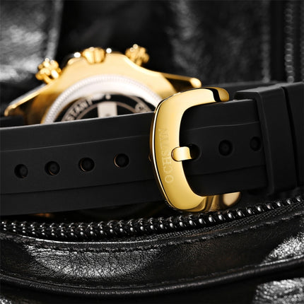 OCHSTIN 6103 Multi Function Quartz Watch Silicone Watch Band Sports Luminous Waterproof Watch(Rose Gold White )-garmade.com
