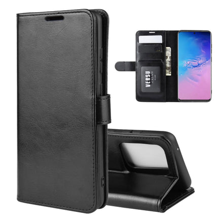 For Galaxy S20 Ultra R64 Texture Single Horizontal Flip Protective Case with Holder & Card Slots & Wallet& Photo Frame(Black)-garmade.com