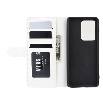 For Galaxy S20 Ultra R64 Texture Single Horizontal Flip Protective Case with Holder & Card Slots & Wallet& Photo Frame(White)-garmade.com