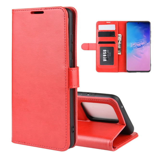 For Galaxy S20 Ultra R64 Texture Single Horizontal Flip Protective Case with Holder & Card Slots & Wallet& Photo Frame(Red)-garmade.com