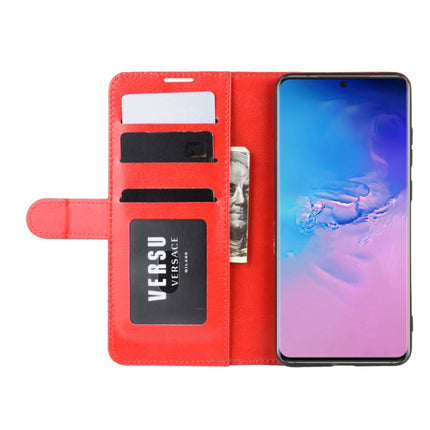 For Galaxy S20 Ultra R64 Texture Single Horizontal Flip Protective Case with Holder & Card Slots & Wallet& Photo Frame(Red)-garmade.com