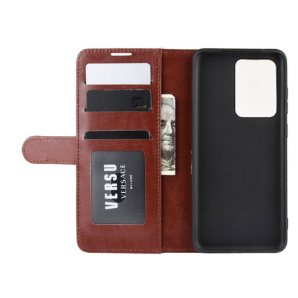 For Galaxy S20 Ultra R64 Texture Single Horizontal Flip Protective Case with Holder & Card Slots & Wallet& Photo Frame(Brown)-garmade.com