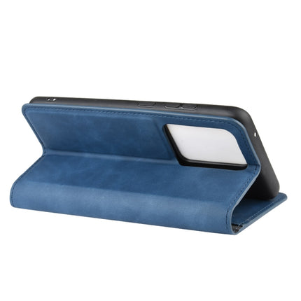 For Galaxy S20 Ultra Retro-skin Business Magnetic Suction Leather Case with Holder & Card Slots & Wallet(Dark Blue)-garmade.com