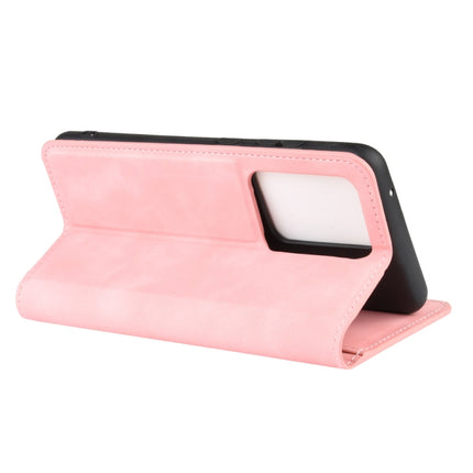 For Galaxy S20 Ultra Retro-skin Business Magnetic Suction Leather Case with Holder & Card Slots & Wallet(Pink)-garmade.com