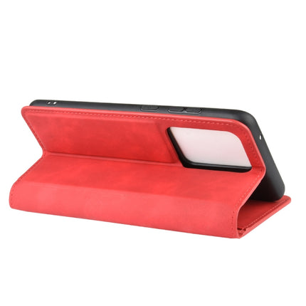 For Galaxy S20 Ultra Retro-skin Business Magnetic Suction Leather Case with Holder & Card Slots & Wallet(Red)-garmade.com