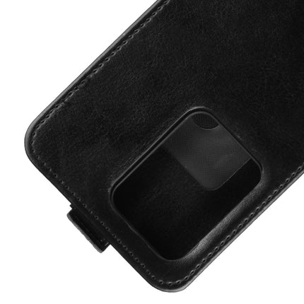 For Galaxy S20 Ultra R64 Texture Single Vertical Flip Leather Protective Case with Card Slots & Photo Frame(Black)-garmade.com