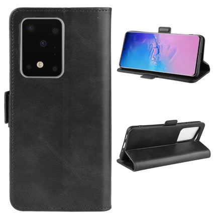 For Galaxy S20 Ultra Dual-side Magnetic Buckle Horizontal Flip Leather Case with Holder & Card Slots & Wallet(Black)-garmade.com