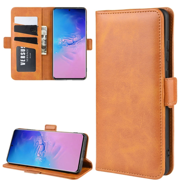 For Galaxy S20 Ultra Dual-side Magnetic Buckle Horizontal Flip Leather Case with Holder & Card Slots & Wallet(Yellow)-garmade.com