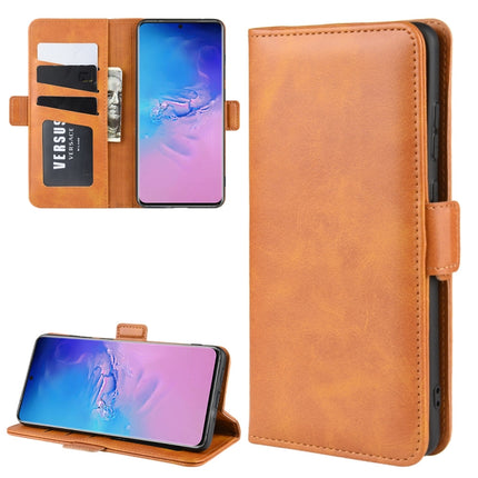 For Galaxy S20 Ultra Dual-side Magnetic Buckle Horizontal Flip Leather Case with Holder & Card Slots & Wallet(Yellow)-garmade.com