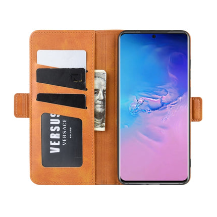 For Galaxy S20 Ultra Dual-side Magnetic Buckle Horizontal Flip Leather Case with Holder & Card Slots & Wallet(Yellow)-garmade.com