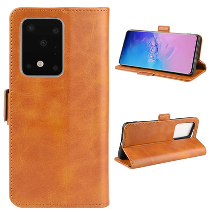 For Galaxy S20 Ultra Dual-side Magnetic Buckle Horizontal Flip Leather Case with Holder & Card Slots & Wallet(Yellow)-garmade.com