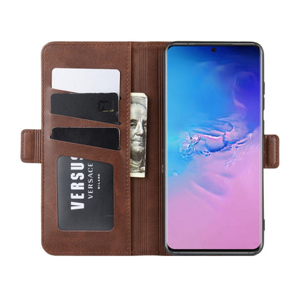 For Galaxy S20 Ultra Dual-side Magnetic Buckle Horizontal Flip Leather Case with Holder & Card Slots & Wallet(Brown)-garmade.com