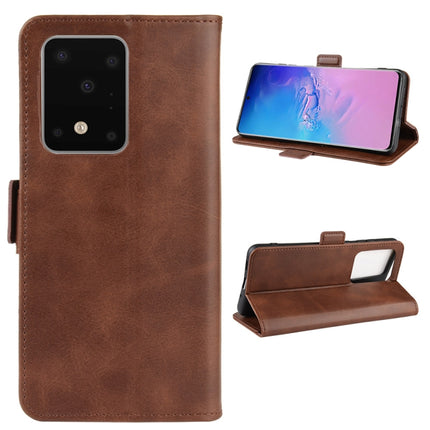 For Galaxy S20 Ultra Dual-side Magnetic Buckle Horizontal Flip Leather Case with Holder & Card Slots & Wallet(Brown)-garmade.com