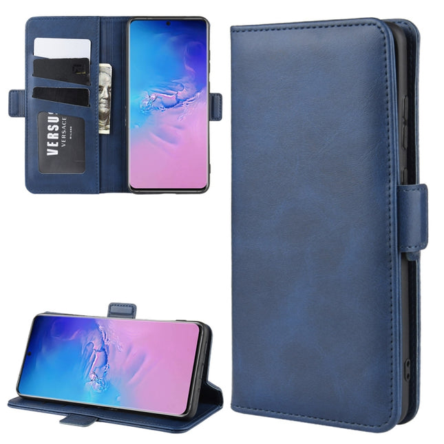 For Galaxy S20 Ultra Dual-side Magnetic Buckle Horizontal Flip Leather Case with Holder & Card Slots & Wallet(Dark Blue)-garmade.com