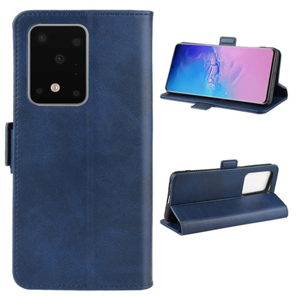 For Galaxy S20 Ultra Dual-side Magnetic Buckle Horizontal Flip Leather Case with Holder & Card Slots & Wallet(Dark Blue)-garmade.com