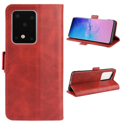 For Galaxy S20 Ultra Dual-side Magnetic Buckle Horizontal Flip Leather Case with Holder & Card Slots & Wallet(Red)-garmade.com