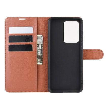 For Galaxy S20 Ultra Litchi Texture Horizontal Flip Protective Case with Holder & Card Slots & Wallet(Brown)-garmade.com