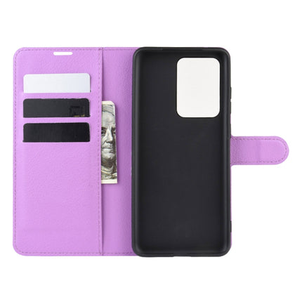 For Galaxy S20 Ultra Litchi Texture Horizontal Flip Protective Case with Holder & Card Slots & Wallet(Purple)-garmade.com