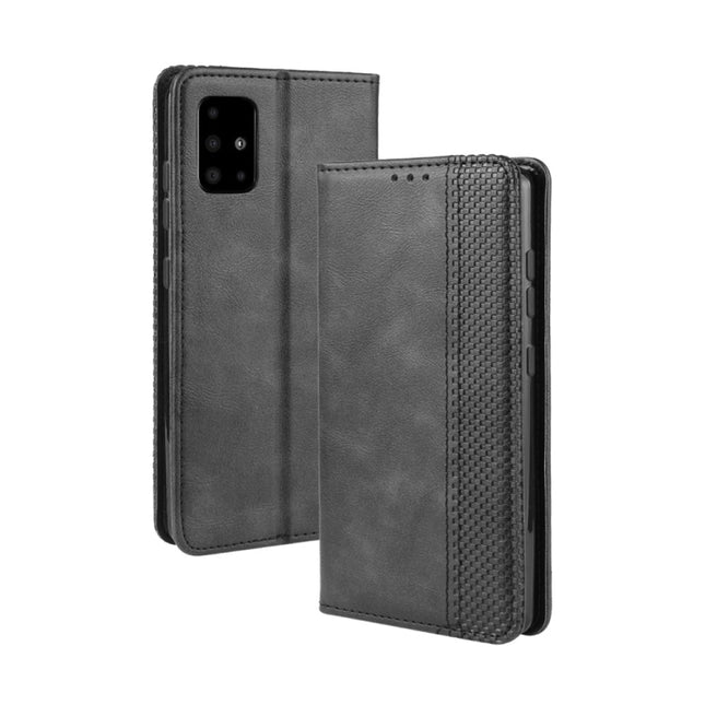 For Galaxy S20+ Magnetic Buckle Retro Crazy Horse Texture Horizontal Flip Leather Case with Holder & Card Slots & Photo Frame(Black)-garmade.com