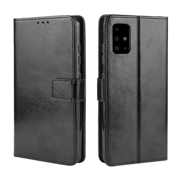 For Galaxy S20 Retro Crazy Horse Texture Horizontal Flip Leather Case with Holder & Card Slots & Photo Frame(Black)-garmade.com
