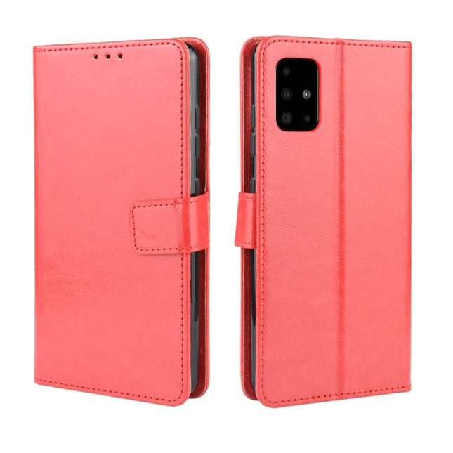 For Galaxy S20 Retro Crazy Horse Texture Horizontal Flip Leather Case with Holder & Card Slots & Photo Frame(Red)-garmade.com