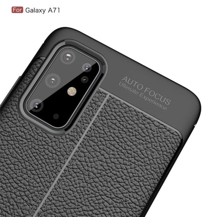For Galaxy S20+ Litchi Texture TPU Shockproof Case(Black)-garmade.com