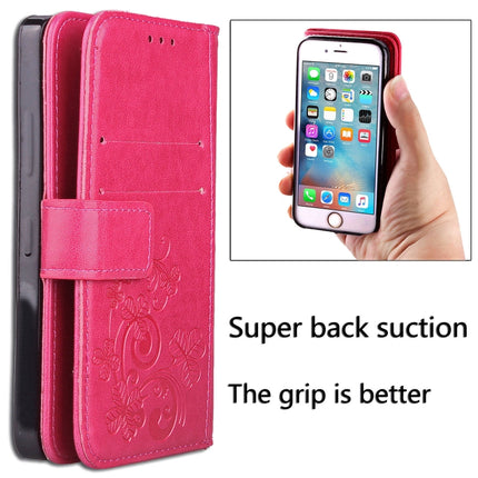 For Galaxy S20 Ultra Four-leaf Clasp Embossed Buckle Mobile Phone Protection Leather Case with Lanyard & Card Slot & Wallet & Bracket Function(Magenta)-garmade.com