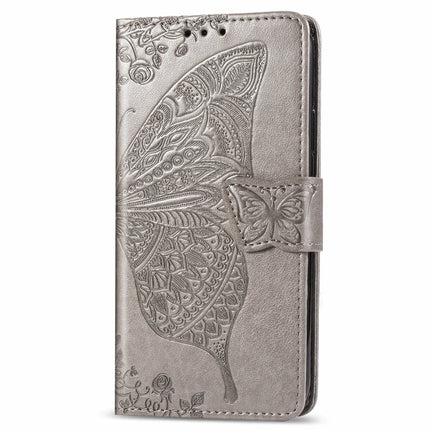 For Galaxy S20+ Butterfly Love Flower Embossed Horizontal Flip Leather Case with Bracket / Card Slot / Wallet / Lanyard(Gray)-garmade.com