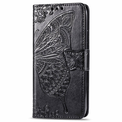 For Samsung Galaxy S20 Ultra Butterfly Love Flower Embossed Horizontal Flip Leather Case with Bracket / Card Slot / Wallet / Lanyard(Black)-garmade.com