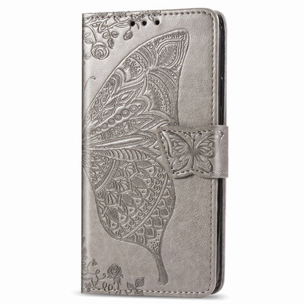 For Samsung Galaxy S20 Ultra Butterfly Love Flower Embossed Horizontal Flip Leather Case with Bracket / Card Slot / Wallet / Lanyard(Gray)-garmade.com