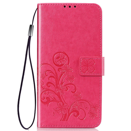 For Galaxy S20+ Lucky Clover Pressed Flowers Pattern Leather Case with Holder & Card Slots & Wallet & Hand Strap(Rose)-garmade.com
