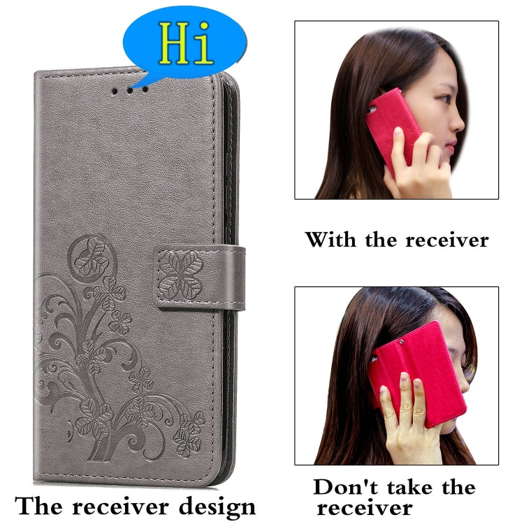 For Galaxy S20+ Lucky Clover Pressed Flowers Pattern Leather Case with Holder & Card Slots & Wallet & Hand Strap(Blue)-garmade.com