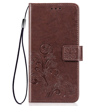 For Galaxy S20+ Lucky Clover Pressed Flowers Pattern Leather Case with Holder & Card Slots & Wallet & Hand Strap(Brown)-garmade.com