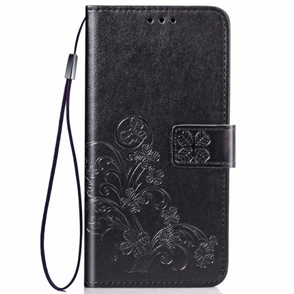 For Galaxy Note10 Lite/A81/M60s Lucky Clover Pressed Flowers Pattern Leather Case with Holder & Card Slots & Wallet & Hand Strap(Black)-garmade.com