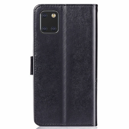 For Galaxy Note10 Lite/A81/M60s Lucky Clover Pressed Flowers Pattern Leather Case with Holder & Card Slots & Wallet & Hand Strap(Black)-garmade.com