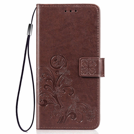 For Galaxy Note10 Lite/A81/M60s Lucky Clover Pressed Flowers Pattern Leather Case with Holder & Card Slots & Wallet & Hand Strap(Brown)-garmade.com