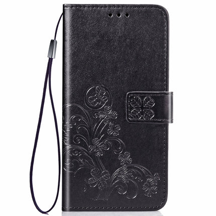 For Galaxy S20 Lucky Clover Pressed Flowers Pattern Leather Case with Holder & Card Slots & Wallet & Hand Strap(Black)-garmade.com