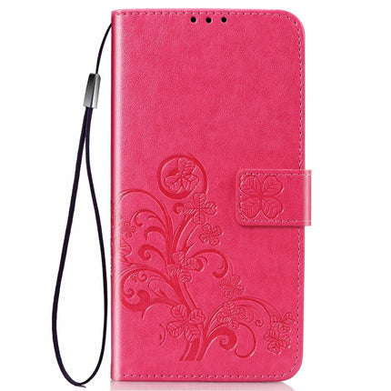 For Galaxy S20 Lucky Clover Pressed Flowers Pattern Leather Case with Holder & Card Slots & Wallet & Hand Strap(Rose)-garmade.com