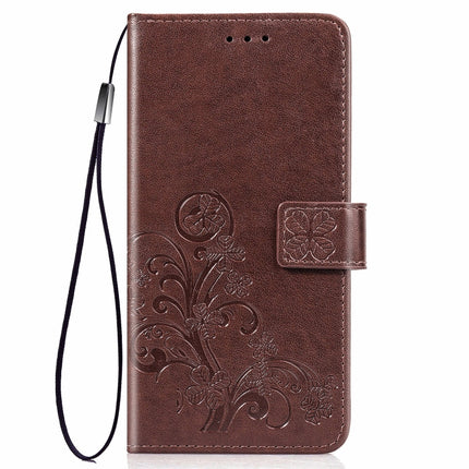 For Galaxy S20 Lucky Clover Pressed Flowers Pattern Leather Case with Holder & Card Slots & Wallet & Hand Strap(Brown)-garmade.com