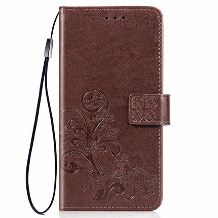 For Galaxy S20 Four-leaf Clasp Embossed Buckle Flip Leather Case with Lanyard & Card Slot & Wallet & Holder(Brown)-garmade.com