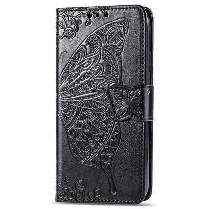For Galaxy S20 Butterfly Love Flower Embossed Horizontal Flip Leather Case with Bracket / Card Slot / Wallet / Lanyard(Black)-garmade.com