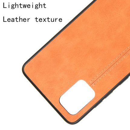 For Galaxy S20+ Shockproof Sewing Cow Pattern Skin PC + PU + TPU Case(Orange)-garmade.com