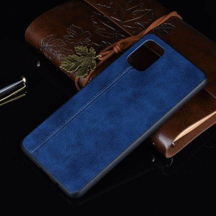 For Galaxy S20+ Shockproof Sewing Cow Pattern Skin PC + PU + TPU Case(Blue)-garmade.com