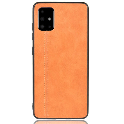 For Galaxy S20 Shockproof Sewing Cow Pattern Skin PC + PU + TPU Case(Orange)-garmade.com