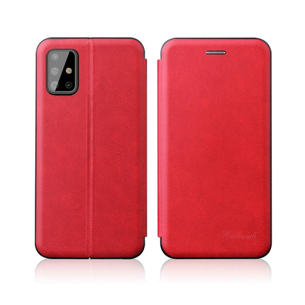 For Samsung Galaxy S20 Plus Integrated Electricity Pressing Retro Texture Magnetic TPU+PU Leather Case with Card Slot & Holder(Red)-garmade.com