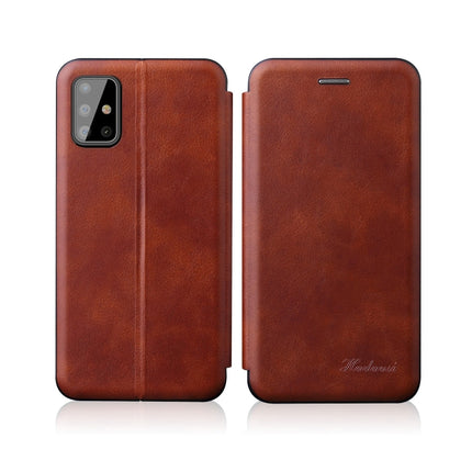 For Samsung Galaxy S20 Ultra Integrated Electricity Pressing Retro Texture Magnetic TPU+PU Leather Case with Card Slot & Holder(Brown)-garmade.com