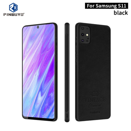 For Galaxy S20 Plus PINWUYO Pin Rui Series Classical Leather, PC + TPU + PU Leather Waterproof And Anti-fall All-inclusive Protective Shell(Black)-garmade.com