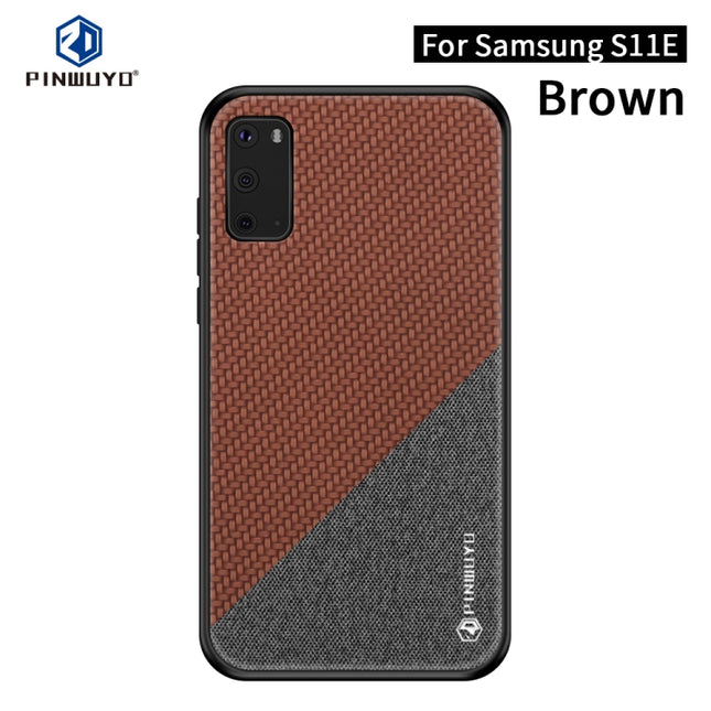 PINWUYO Rong Series Shockproof PC + TPU+ Chemical Fiber Cloth Protective Cover(Brown)-garmade.com